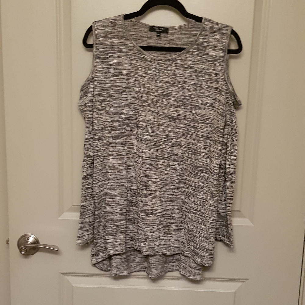 EUC New Look Marled Gray Off-Shoulder Top
